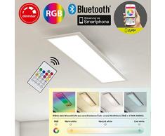 Briloner Leuchten LED Deckenleuchte-Panel, Einbauleuchte, 18W, dimmbar, Farbtemperatursteuerung, App-Steuerung, Bluetooth, rechteckig, weiß, 59.5 cm