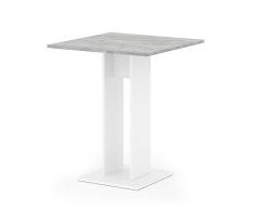 Vicco Esstisch EWERT Küchentisch Esszimmer Tisch Säulentisch weiß 65x65 cm (Weiß/Beton)
