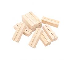 TOYANDONA Kartenhalter Holz Memohalter Foto Ständer Rechteck Form Schreibtisch Ornament Party Tisch Deko 10St