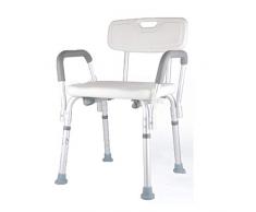 QUETAZHI Höhenverstellbare Dusche/Badewanne Stuhl mit beweglicher Rückenlehne und Armlehnen, Dusche Bänke for ältere Menschen/Behinderte QU711