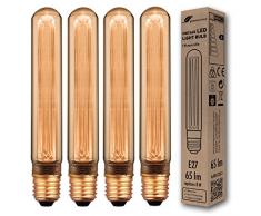 4x greenandco® Vintage Design LED Lampe im Retro Stil zur Stimmungsbeleuchtung E27 T30 Edison Glühbirne, 2W 65lm 1800K extra warmweiß 320° 230V flimmerfrei, nicht dimmbar 2 Jahre Garantie