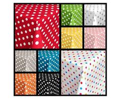 WACHSTUCH Tischdecken Wachstischdecke Gartentischdecke, Abwaschbar Meterware, Länge wählbar, Punkte Rot (1150-01) 100cm x 140cm