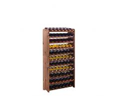 Weinregal/Flaschenregal SystemOptiplus Modell 4, für 77 Fl, Holzverbundstoff, braun gebeizt