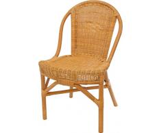 Rattan-Stuhl mit Polster K/üchenstuhl Esszimmer-Stuhl Korbstuhl aus Natur Rattan Vintage Braun Mit Lehne