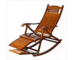 Aoyo Leerer Schaukelstuhl for Freizeit Schaukelstuhl Bambus Dining Chair mit antiker Mittagspause Schaukelstuhl aus Massivholz weichen Stuhl Easy Chair