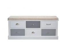 Iovivo Sitzkommode mit 6 Schubkästen und Sitzkissen