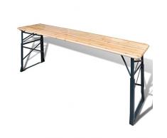 Festnight- Klappbarer Biertisch Stehtisch Partytisch Biertisch Höhenverstellbar Tisch Campingmöbel Markttisch Flohmarkttisch Koffertisch 179x50x75/105 cm Kiefernholz