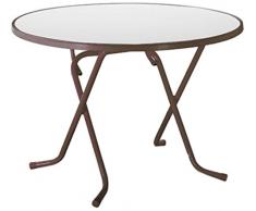 BEST 26521010 Scherenklapptisch Primo rund, Durchmesser 100 cm, braun