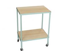 Søstrene Grene Tisch mit Rollen / Rollwagen / Transportwagen Rolling Table (grau-grün)