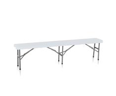 Strattore Bierbank Klappbank Festzeltgarnitur Bierzeltgarnitur Gartenbank Campingbank klappbar aus Kunststoff - 183 x 28 x 43,5 cm in Weiß