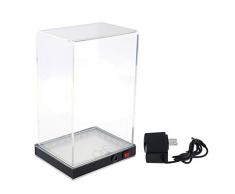 MagiDeal Vitrine Acryl Schaukasten Staubdicht Ausstellung Box mit LED-Beleuchtung, 13x10x20 cm