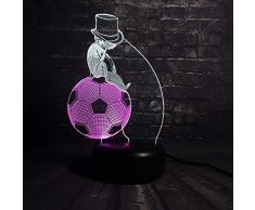 Freund Geschenke 3D Lampe Nachtlicht Mischfarbe Cartoon Fußball Mann Sitzball 3D Lampe Led Nachtlicht 7 Farbverlauf Touch Geschenk Kinderspielzeug Tisch Mit Fernbedienung