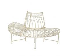 Pureday Gartenbank Baumbank - Halbrund - Eisen - Nostalgie Look - ca. B148 x T74 x H78 cm