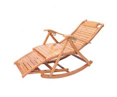 Sonnenliege Holz Klappbar Wetterfest mit Auflage Armlehne | Vintage Antik Schaukelstuhl Garten Schwingstuhl Relaxstuhl Relaxsessel Liegender Liegestuhl