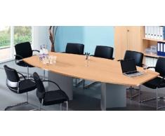 Tisch Meeting KT mit Holzuntergestell in Silber Ausführung (Tischplatte): Weiß