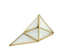 Geometrische Schmuck Schmuck Glas Box, Klarglas Rose Gold Ring Ohrring Box, erhaltene Blume Glas Box Organizer, dekorative Aufbewahrungsbox, Tabletop Vitrine