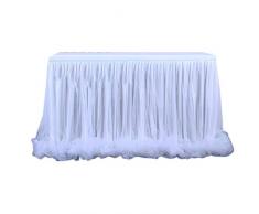 Kexing 6ft Candy Color Tüll Tischrock für Rechteck Runde Schreibtisch Rüschen Tutu Geschirr Hochzeit Geburtstagsfeier Dekoration Tischdecke