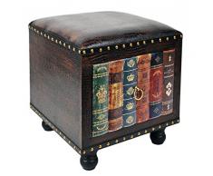 ts-ideen Hocker Stuhl Vintage Buch Look Polsterhocker Antik Kommode Sessel Sitzbank