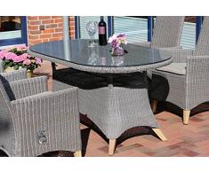 Gartentisch Destiny Harper Island 165x90 Oval Esstisch Polyrattan Geflechttisch
