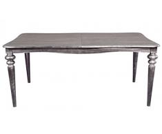 Casa Padrino Barock Esstisch Silber Anthrazit ausziehbar 180 - 230 cm - Tisch