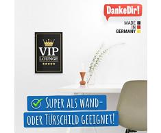 VIP Lounge Kunststoff Schild, Türschild, Wandschild (20 x 30 cm), Deko - Wanddeko Zuhause, Wohnzimmer, Geschenkidee Geburtstagsgeschenk beste Freunde, Geschenk / Dekoration Hausbar, Party Deko