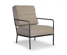 LANTERFANT - Loungesessel Jochem, Gartenstuhl, Gartensessel, Relax Sessel, Erhältlich in Zwei Farben, Metall, Schwarz, Anthrazit, Beige, Ecru