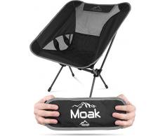 normani Ultraleichter Mini Campingstuhl MOAK 796 g! klappbarer Strandstuhl Anglerstuhl mit Aluminiumgestell - Stabiler Outdoorstuhl - Traglast: 135 Kg (330 lbs) Farbe Grau