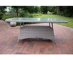Destiny Gartentisch Luna 180x100 Oval Tisch Polyrattan Geflechttisch Esstisch
