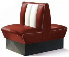 Bel Air Dinerbank Eckbank Sitzbank Bank Einrichtung Gastronomie Dinermöbel Lounge (Ruby/White)