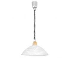 EGLO LORD 2 Hängeleuchte, Kunststoff, E27, 60 W, silber, nickel-matt, Buche