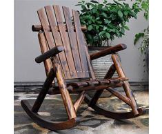 BOBPB Antike Vintage Adirondack-Stuhl Schaukelstühle Gartenmöbel Aus Holz Liegestühle Rustikal Amerikanischen Landhausstil Erwachsener Große Gartensessel,Vintage Color