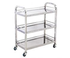 Ybzx 3-Tier Rolling Bar mit Wein | Küchenwagen | Herausnehmbare Tabletts | Tragbare Metall Utility Dump | Tee Kaffee Trinken nach Hause