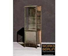 Restaurierte vintage Arztvitrine, Arztschrank, Apothekerschrank, Medizinschrank, Metallschrank, Barschrank, echtes Industrial Style