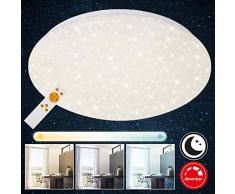 Briloner Leuchten LED Deckenleuchte mit Fernbedienung, Deckenlampe dimmbar, Farbtemperatursteuerung, 2200 Lumen, Ø 39 cm, 22 W, Weiß