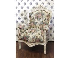 Barock Sessel King Blumenmuster / Creme