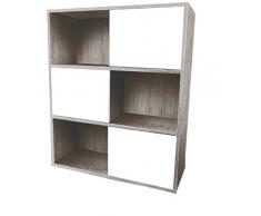 Dreams4Home Regal Moni II (B/H/T) 90 x 110,5 x 33,0 cm in Sandeiche/Hochglanz-Weiß Regal Schrank Kommode Wohnzimmerschrank Wohnzimmer Esszimmer Diele/Flur Büro
