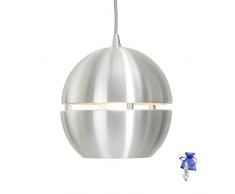 Designer Pendelleuchte Silber E27 Hängeleuchte Esstisch-Leuchte Bollique 7534ST + Giveaway