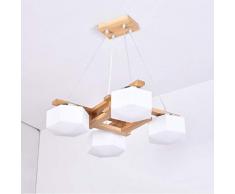 Pendelleuchten Moderne Bar Pendelleuchte/Kreativ Wohnzimmer Esszimmer Schlafzimmer Original-Holzleuchten [Energieklasse A ++] (Größe: B)