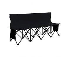 Yaheetech Tragbare Bank, Sitzbank Gartenbank Klappbank Campingbank mit Rückenlehne für 4 Personen inkl. Tragetasche