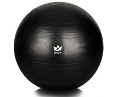 ZenBall Gymnastikball 75 cm inkl. Luftpumpe & Maßband I Premium Sitzball mit Gratis E-Book & Workout-Guide I Balance Ball für Reha, Sport, Büro, Yoga und eine aufrechte Haltung (Midnight Black)
