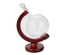 Tyld 500ml Globus Kater Flasche mit Massivholz Glas Karaffe Hauptdekoration Ornamente Weinflasche Dekoration Restaurant Whisky Rotwein Bar Weinkeller (rot)