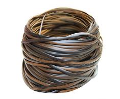 Queenbox 500g Synthetische Rattan Weben Material, 70m Kaffee Farbverlauf Flache Kunststoff Rattan Für Stricken Reparatur Stuhl Tisch Haushalt aufbewahrungsbox Möbel DIY Kunst & Handwerk