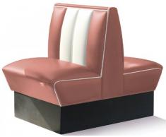 Bel Air Dinerbank Eckbank Sitzbank Bank Einrichtung Gastronomie Dinermöbel Lounge (Dusty Rose/White)
