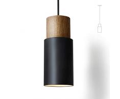 Matieres Pendelleuchte Vintage Hängelampe Aluminium Hängeleuchte E27 Leuchtmittel 60W Schwarz 1 Stück für Wohnzimmer Esszimmer Restaurant