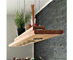 Deckenlampe Holz Hängelampe rustikal Led Vintage Set Leuchte Eiche Massiv 100,120,145cm GU10 (120cm)