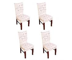 MINGZJ Stretch Stuhlhussen Stretch-Stuhlbezug Elastische Husse Dekoration Stuhl Husse aus Elastik-Stoff für universelle Passform Packung mit 4 Stück