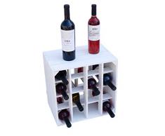 Kistenkolli Altes Land Weinregal 16er weiß/Natur/geflammt Maße 40x40x27cm Regalkiste Flaschenablage Weinregal Apfelkiste/Weinkiste (Weinregal 16er weiß)