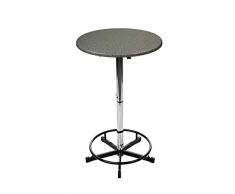 Stehtisch Stehbiertisch Bistrotisch Gartentisch Edelstahl rund höhenverstellbar Schwarz Granit ⌀70cm Gastroqualität