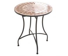 MACOShopde by MACO Möbel Mosaik Gartentisch Mosaiktisch Xia rund ø 60 cm Balkon/EDLE GLASOPTIK Terrassen-Tisch mit einzigartigem Muster Mehrfarbig Stahl