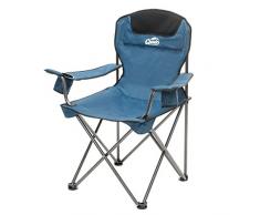 Qeedo Camping-Stuhl XL Johnny bis 150 kg, Klappstuhl mit Getränkehalter, Festivalstuhl - blau